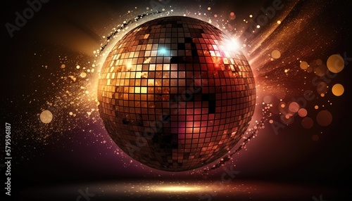 Disco Ball Abstract Background for Party. generative ai.