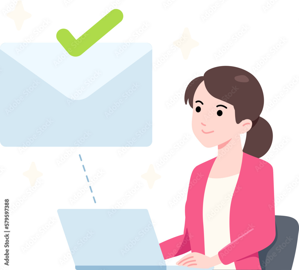Female Entrepreneur Send Email Promotion Business Marketing Scene Concept Flat Female Entrepreneur Send Email Promotion Business Marketing Scene Concept Flat