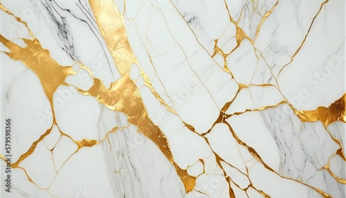 White and Gold Marble Background