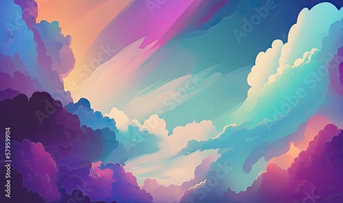 Colorful Pastel Colored Clouds Background