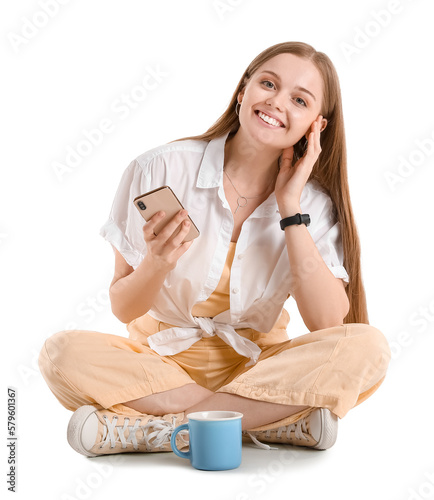 Beautiful girl with mobile ...