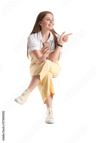 Beautiful girl with mobile ...