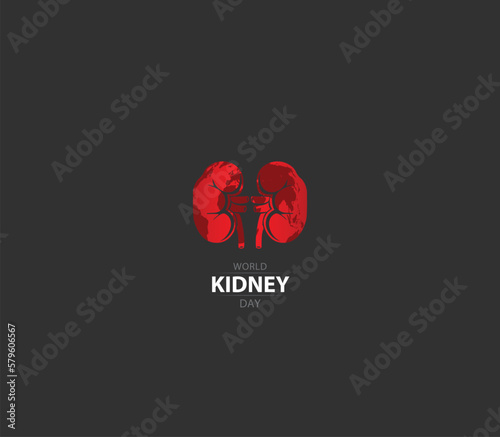 World Kidney Day. world map on Kidney. vector illustrations 