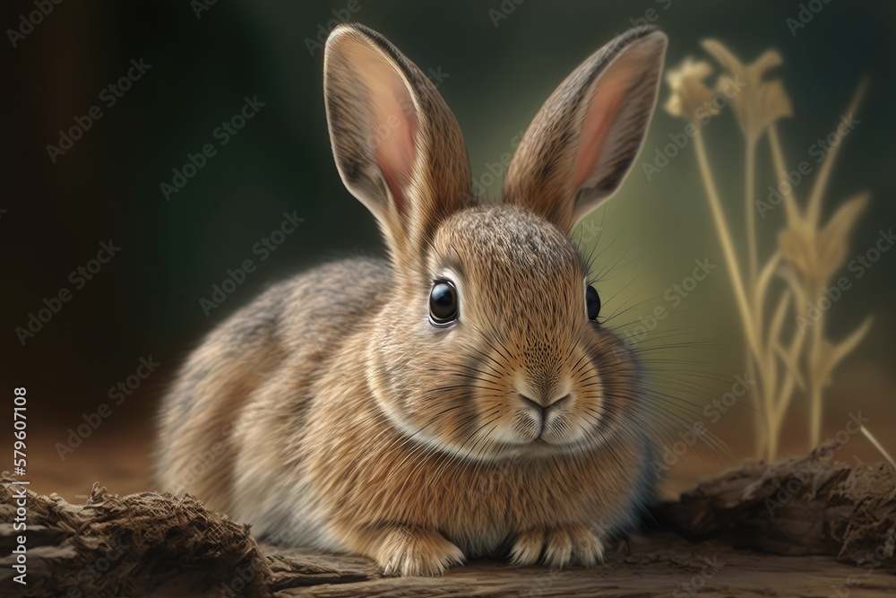 Cute and Happy Easter Bunny, Generative AI Cute and Happy Easter Bunny, Generative AI