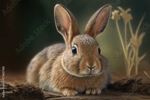 Cute and Happy Easter Bunny, Generative AI