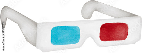 Cinema 3d glasses watercolor png