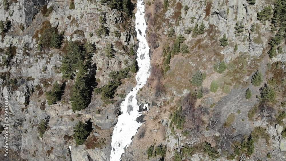 Caucasus, North Ossetia. Digoria Gorge. Waterfall Boradaga. Caucasus, North Ossetia. Digoria Gorge. Waterfall Boradaga.