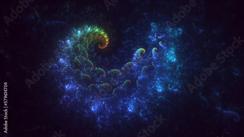 3D rendering abstract colorful fractal light background
