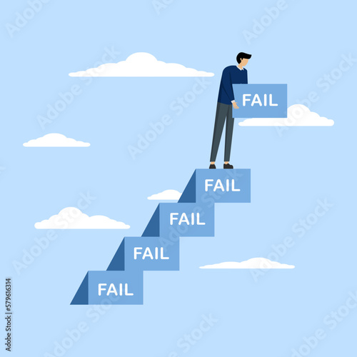 build a ladder to success, try business people to build a ladder to success with their failures. challenge and ambition to never give up, learn to fail as a road concept to achieve goals.