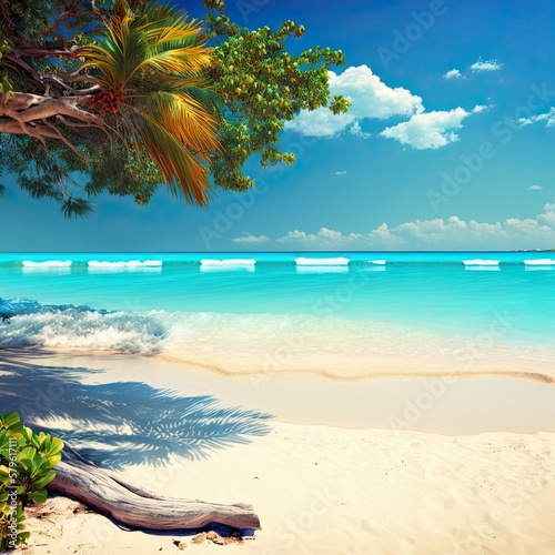 beach landscape in the caribbean GENERATIVE AI