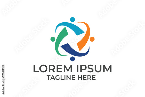 community, social network logo design icon vector template 