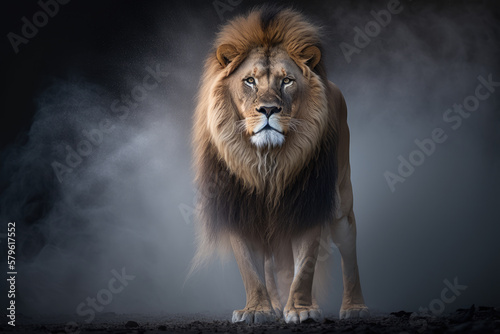 portrait of a majestic lion  Generative AI