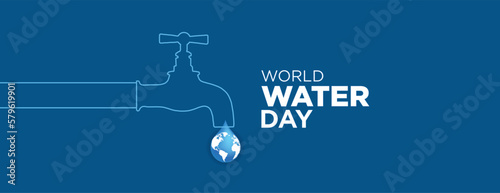 Fotografie, Tablou Accelerating Change - World Water Day and World Toilet Day 2023 vector concept banner