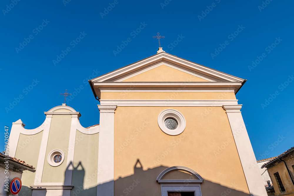Church of Santi Germano e Prospero in the historical center of Ghizzano, Pisa, Italy