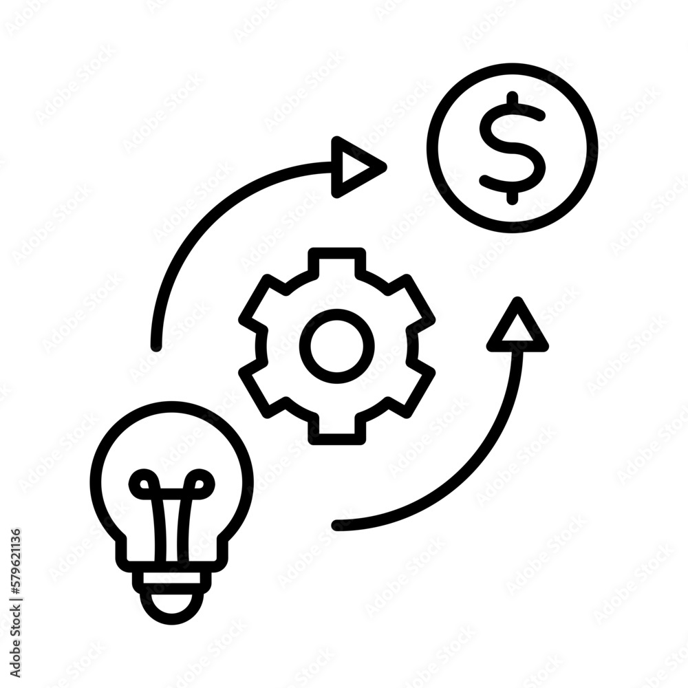 Business icon logo with method icon. The method icon is depicted with a specified process pattern to achieve the goal Business icon logo with method icon. The method icon is depicted with a specified process pattern to achieve the goal