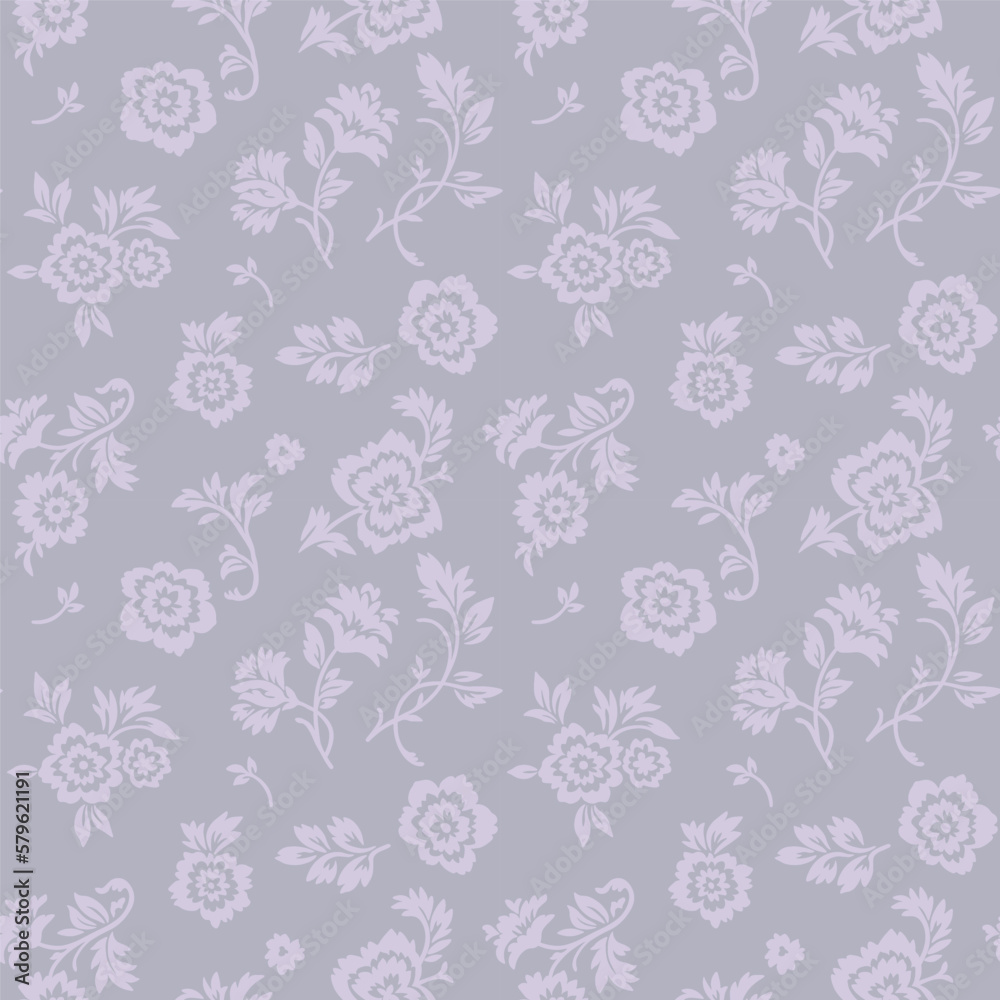 Vector creative hand-drawn abstract seamless pattern of stylized light pink flowers on a gray background. Vector creative hand-drawn abstract seamless pattern of stylized light pink flowers on a gray background.