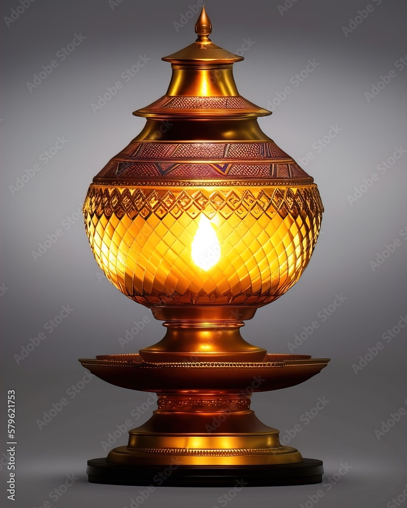 Antique oil lamp, Golden lamp, Oil lamp, Elegant Lamp, Old oil lamp on