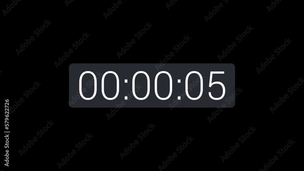 Digital Clock Countdown Timer Minutes, Seconds, Milliseconds with black png background. Stock
