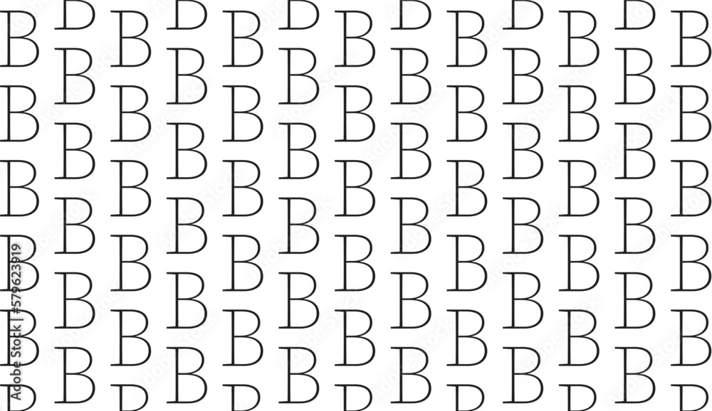 B style pattern, seamless alphabetic pattern
