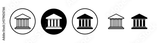 Bank icon vector illustration. Bank sign and symbol, museum, university