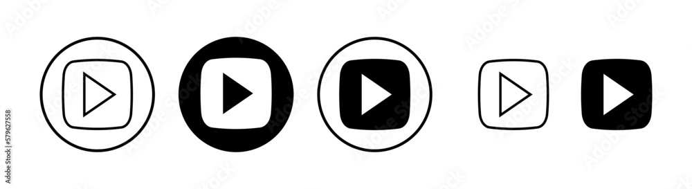 Play Icon vector illustration. Play button sign and symbol Play Icon vector illustration. Play button sign and symbol