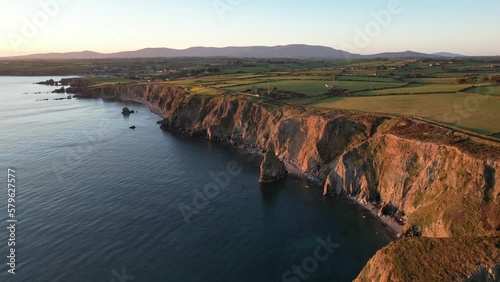 Waterford coast, golden hour at Tankardstown Copper Mines photo