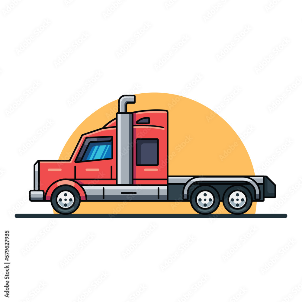 american truck vector icon illustration cartoon