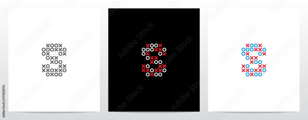 Tic Tac Toe Cross Circle Letter Logo Design S