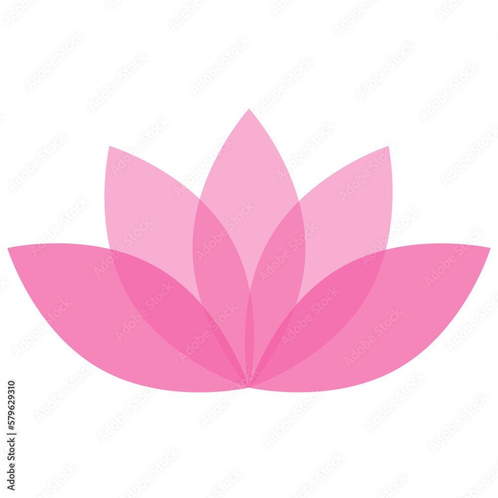 Lotus Flower Symbol Flat Style Pink