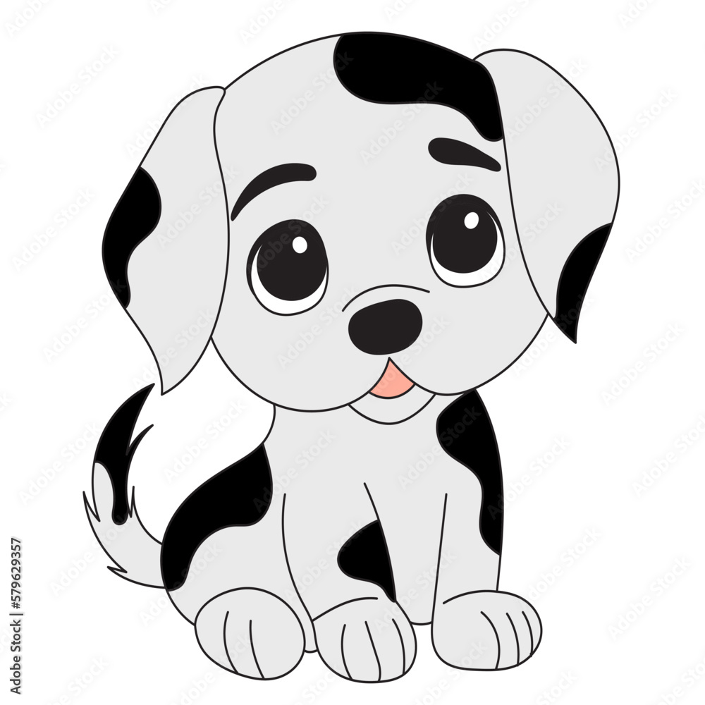 Naklejka premium puppy in flat style isolated, vector