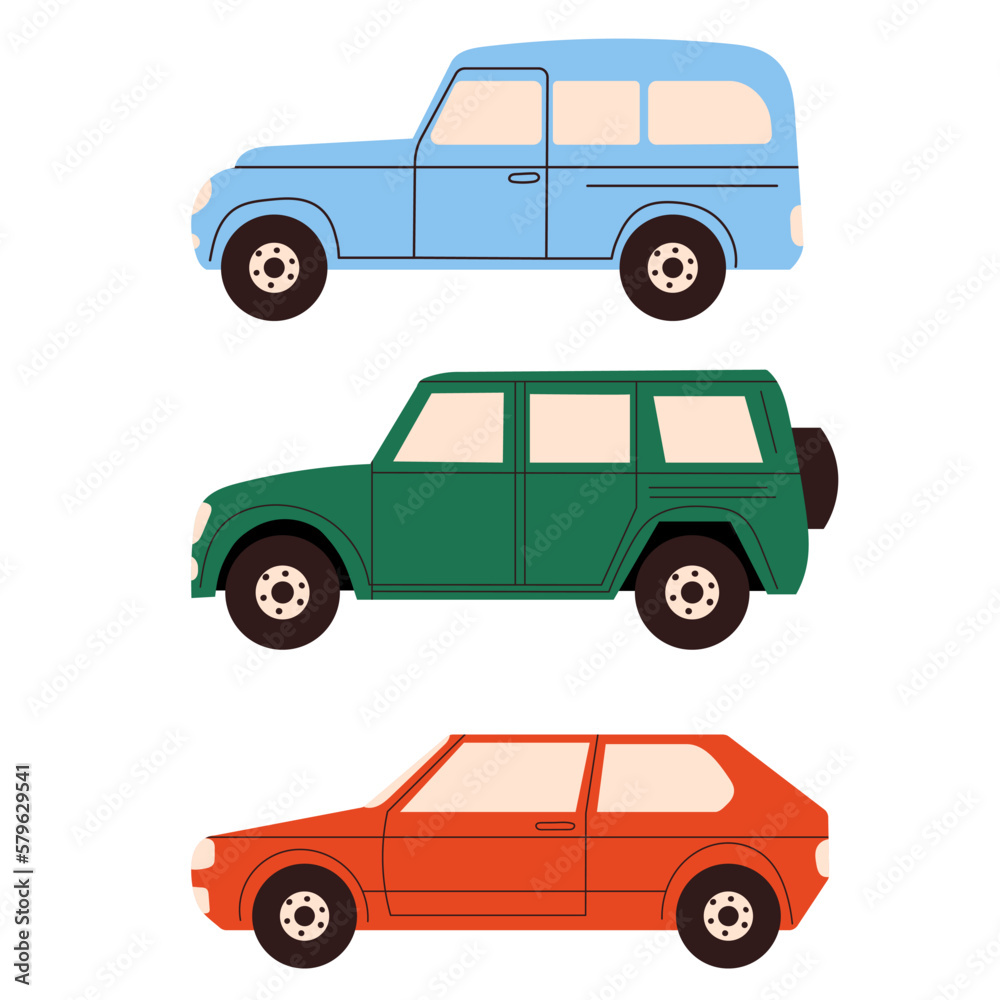 cars in flat style isolated vector