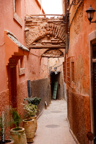 Fototapeta Naklejka Na Ścianę i Meble -  Typical street in Marrakesh,  Morocco