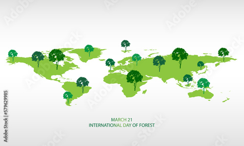 International forest day 21 march vector illustration