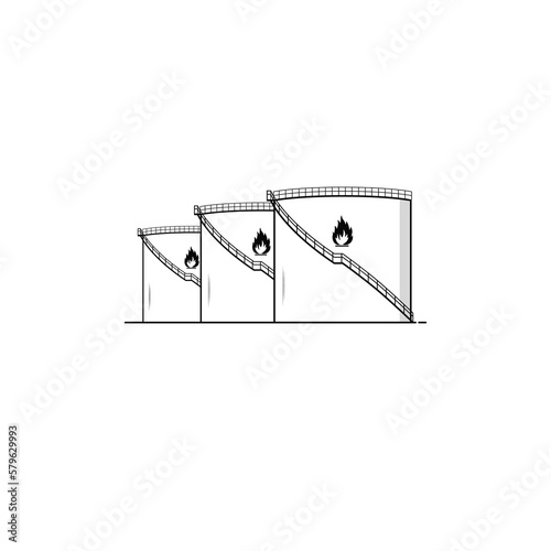 Oil storage tank icon vector graphics