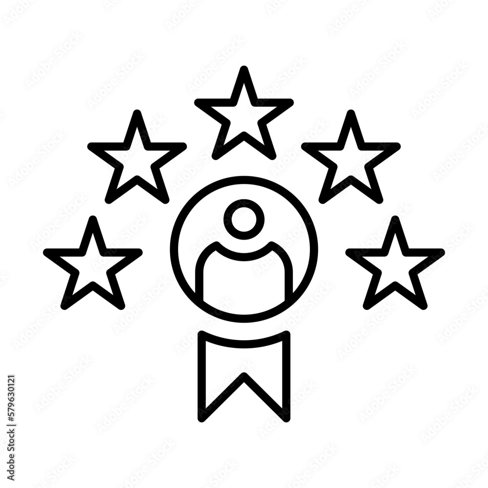 Business icon logo with outstanding icon. The outstanding icon depicts people who have earned 5 stars or awards. Business icon logo with outstanding icon. The outstanding icon depicts people who have earned 5 stars or awards.