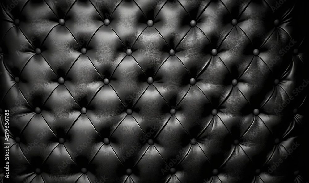 a black and white photo of a leather upholstered chair with a diamond pattern on the back of the seat and the back of the seat. generative ai a black and white photo of a leather upholstered chair with a diamond pattern on the back of the seat and the back of the seat. generative ai