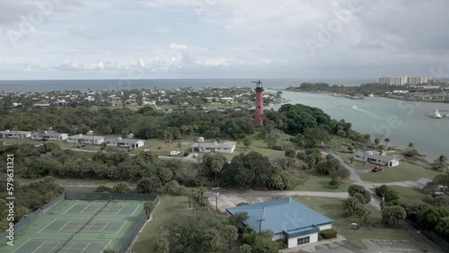 Aerial view of the Jupiter Inlet Lighthouse & Museum. photo