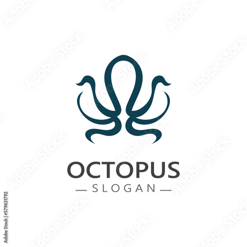 Fototapeta Naklejka Na Ścianę i Meble -  Octopus logo image design icon illustration animal vector