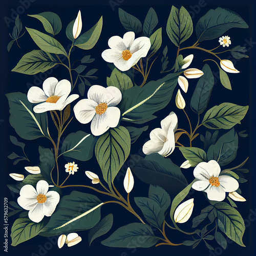romantic flowers pattern background