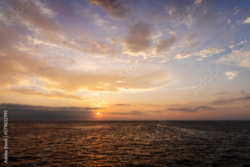 Colorful sunset over ocean