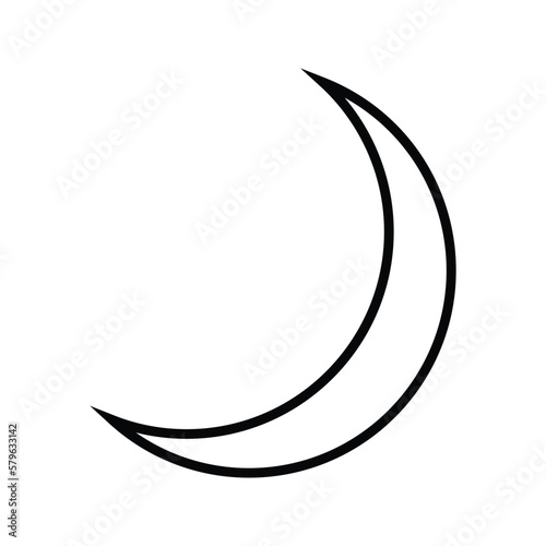 Moon icon vector. Moon an star icon. Logo illustration on white background. Flat design style.