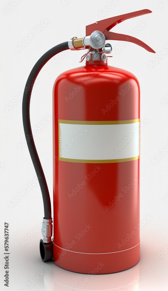 Obraz premium Isolated Fire Extinguisher on White Background - Essential Safety Equipment for Emergencies