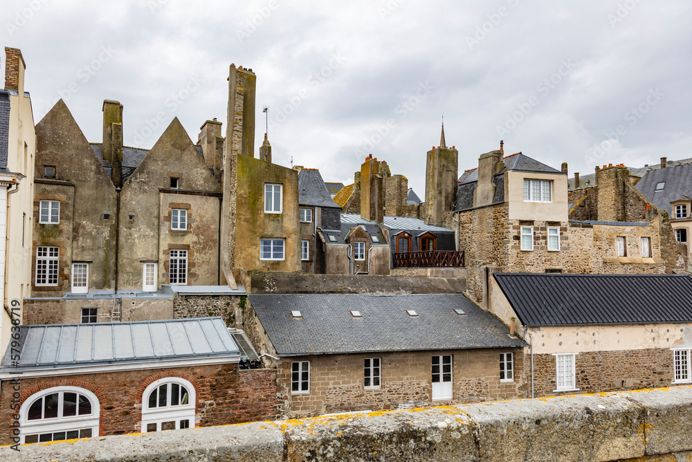 view of buildings in the city of Saint Malo, France view of buildings in the city of Saint Malo, France