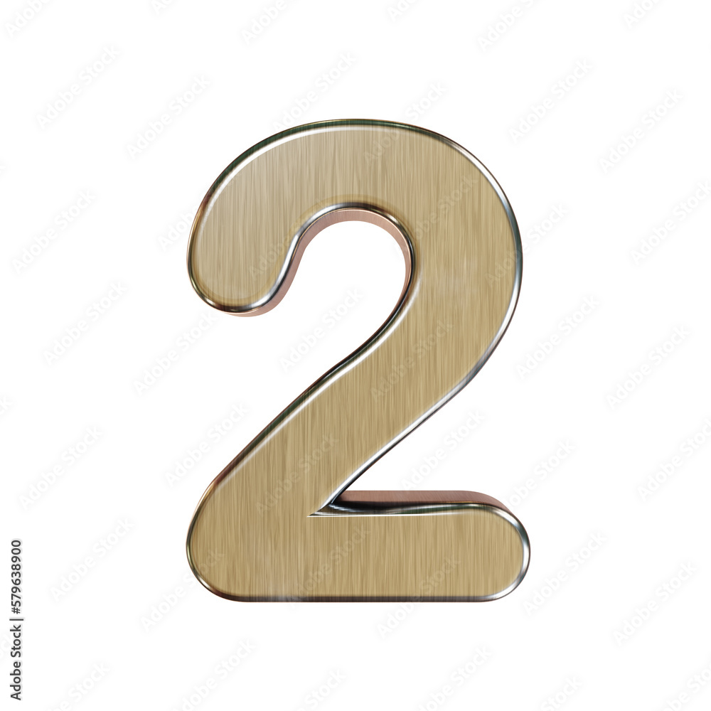 Naklejka premium brushed metal number 3D illustration