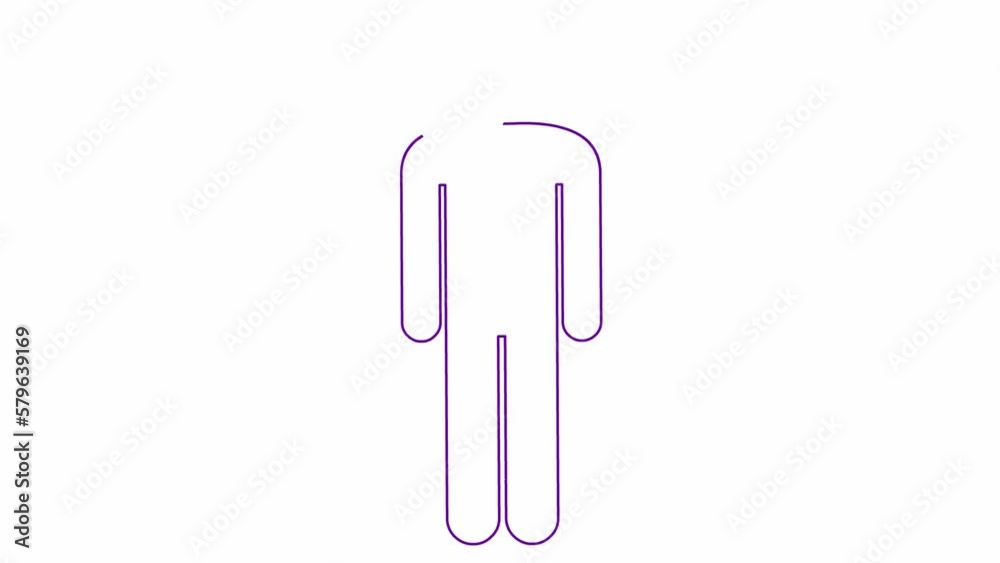 Animated violet linear symbol of person is drawn. People icon. Vector illustration isolated on white background. Animated violet linear symbol of person is drawn. People icon. Vector illustration isolated on white background.