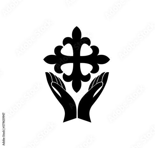 IHS GOLD EMBROIDERY FOR LITURGICAL CLOTHES AND SACRED CEREMONIES. SACRED CATHOLIC SYMBOLS IN ANCIENT STYLE WITH GOLDEN DECORATIONS