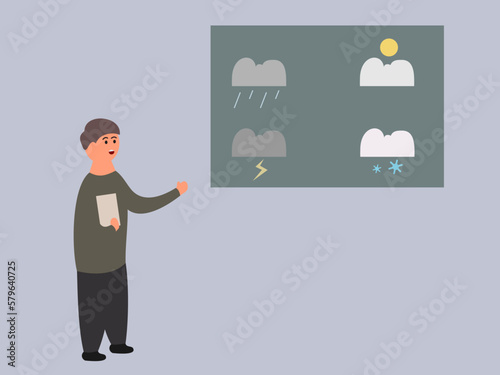 flat design meteorological day vector illustration