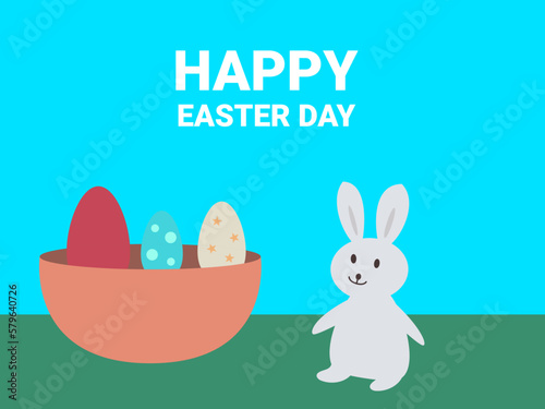 flat design happy easter day vector illustration