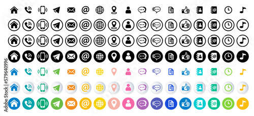 Web icon set. Website set icon vector. for computer and mobile. Contact information icon collection (ID: 579640996)
