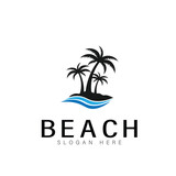 beach summer logo vector illustration